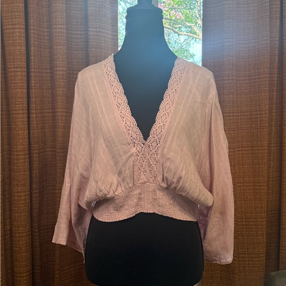 Papermoon Light Pink Lace Trim Blouse